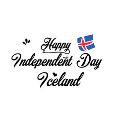 Happy Iceland Independence Day Celebration Flag Vector Template Design Illustration