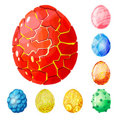 Isolated object of dinosaur  and magic  icon. Collection of dinosaur  and fantasy stock vector illustration.