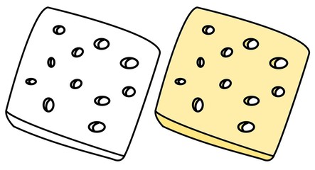 abstract draw set of doodle cheese isolate on white background,illustration,vector