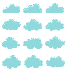 Clouds icon, vector illustration,Cloud shapes collection