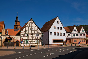 In der Altstadt von Mömlingen in Unterfranken, Bayern, Deutschland