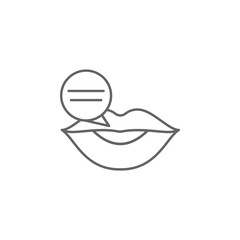 Lips, talk, bobble icon. Element of friendship icon. Thin line icon for website design and development, app development. Premium icon