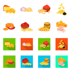 Isolated object of taste and seasonin logo. Set of taste and organic   stock symbol for web.