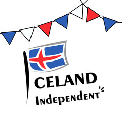 Happy Iceland Independence Day Celebration Flag Vector Template Design Illustration