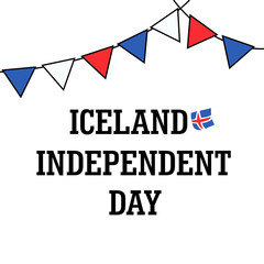 Happy Iceland Independence Day Celebration Flag Vector Template Design Illustration