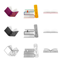 Vector illustration of training and cover logo. Set of training and bookstore  stock vector illustration.