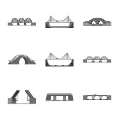 Vector design of design and construct logo. Set of design and bridge stock symbol for web.