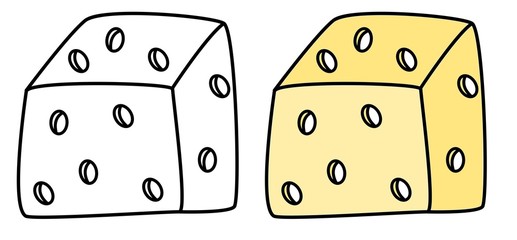 abstract draw set of doodle cheese isolate on white background,illustration,vector