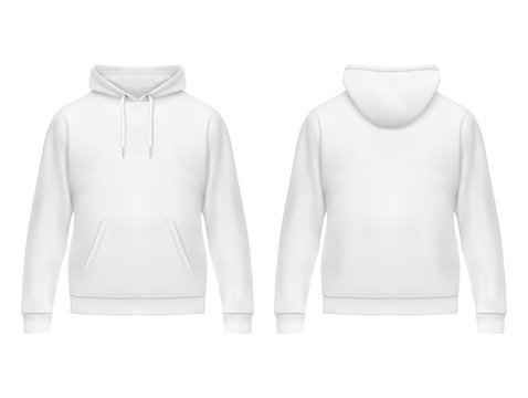Realistic White Hoodie Or Hoody For Man,sweatshirt