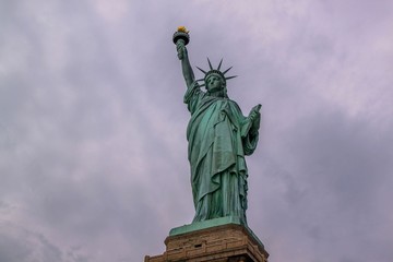 Fototapeta premium Nice view on isolated Statue of Liberty New York. Beautiful backgrounds. 