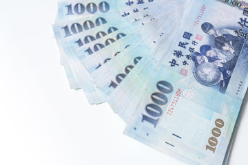 1000 New Taiwan Dollars isolated on white background