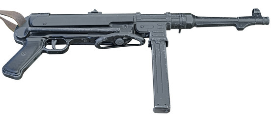 submachine gun isolated on white