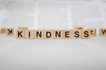Kindness Word Written In Wooden Cube
