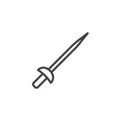 Fencing rapier line icon. linear style sign for mobile concept and web design. fencing sword outline vector icon. Symbol, logo illustration. Pixel perfect vector graphics