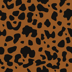 Seamless leopard pattern, print, texture. Vector illustration. Abstract animal background for creative design of textiles, fabrics and other surfaces