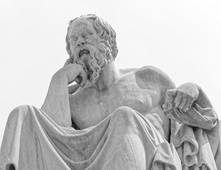 Socrates the ancient greek philosopher in deep thoughts