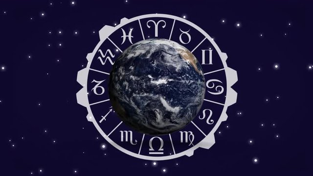 Globe and zodiac sign chart