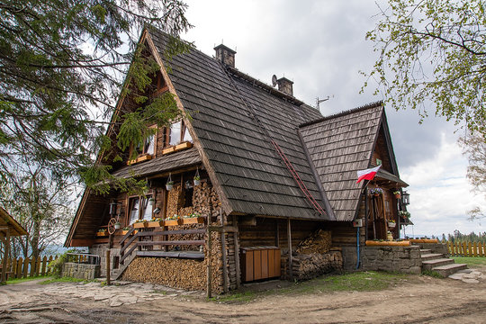Mountain shelter of PTTK on Maciejowa near Rabka Zdroj (Poland)
