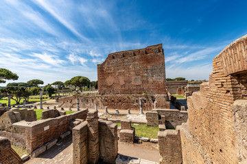 Fototapeta na wymiar Capitolium - Roman temple in Ostia Antica - Rome Italy