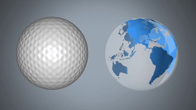 Earth and golf ball