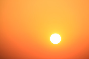 Close up view of sun at sunrise in Galilee region