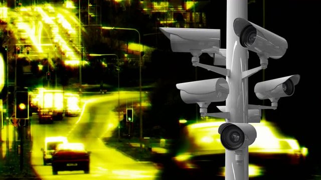 Surveillance cameras in a highway