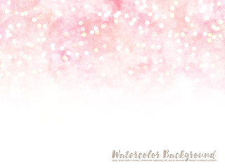 玉ボケ模様の水彩背景（ピンク）