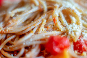 close up of spaguetti