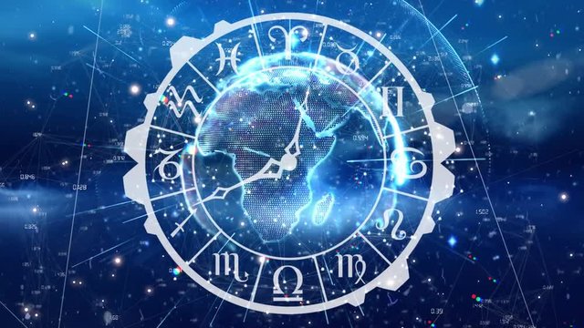 Zodiac sign clock