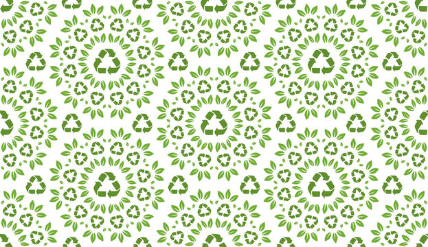 Recycling Pattern. Endless Background. Seamless.
