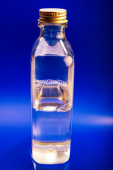 Bottle with a clear liquid
