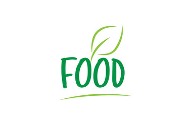 food green word text with leaf icon logo design