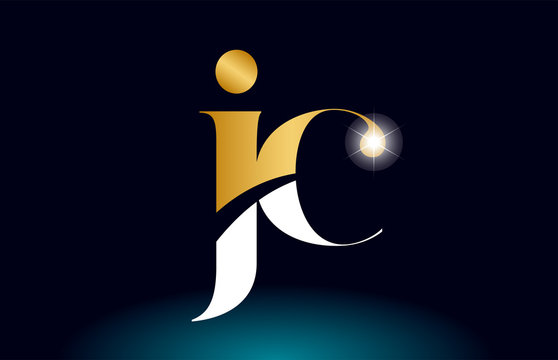 gold golden alphabet letter jc j c logo combination company icon design
