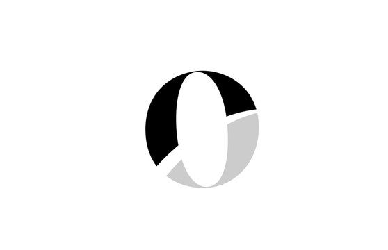 alphabet letter o black and white logo icon design