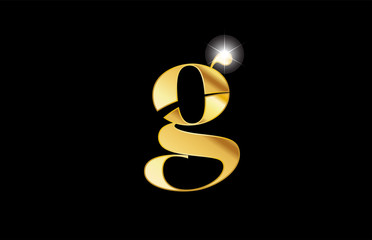 alphabet letter g gold golden metal metallic logo icon design