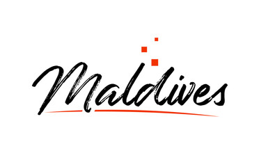 Fototapeta na wymiar Maldives country typography word text for logo icon design