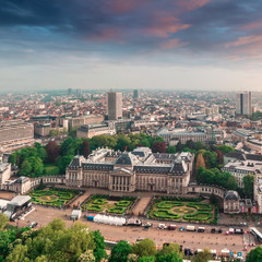 Aerial view of the Royal Palace Brussels, Belgium