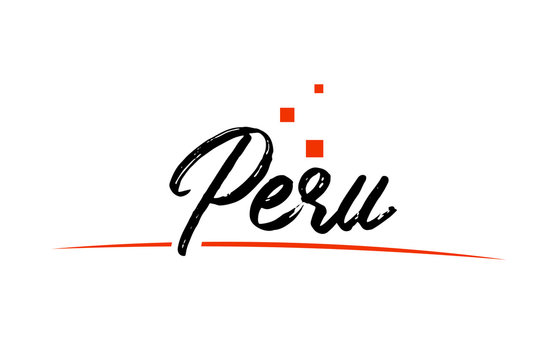 Peru Country Typography Word Text For Logo Icon Design