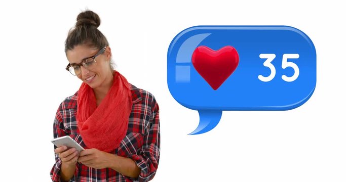 Woman checking on her likers 4k