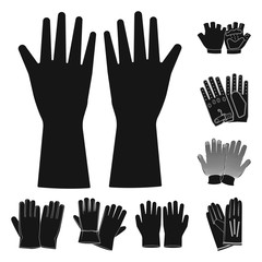 Vector design of glove and winter icon. Collection of glove and equipment vector icon for stock.