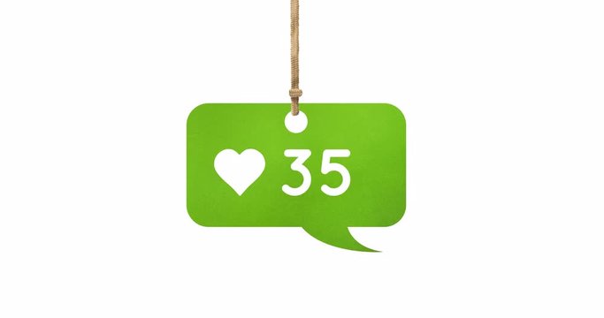 Tied green chat box with numbers 4k