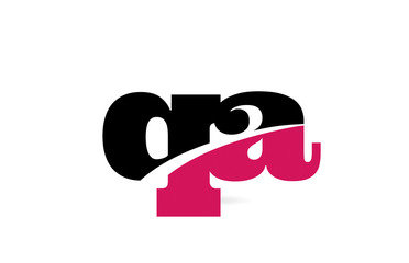 qa q a pink and black alphabet letter combination logo icon design