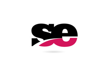 se s e pink and black alphabet letter combination logo icon design