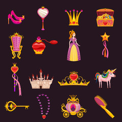 Set Princess World elements and attributes of design