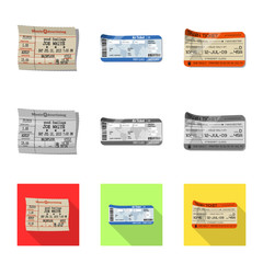 Isolated object of ticket and admission logo. Collection of ticket and event stock symbol for web.