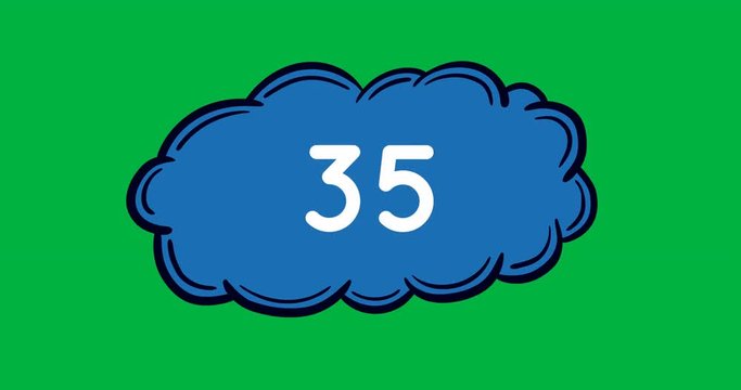 Blue cloud with numbers 4k