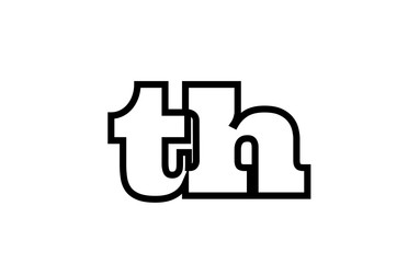 connected th t h black and white alphabet letter combination logo icon design