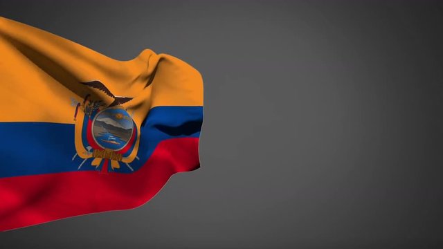 Ecuador flag waiving in the wind