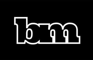 connected bm b m black and white alphabet letter combination logo icon design