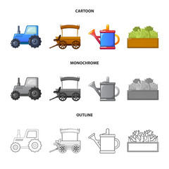 Isolated object of farm and agriculture sign. Set of farm and plant stock vector illustration.